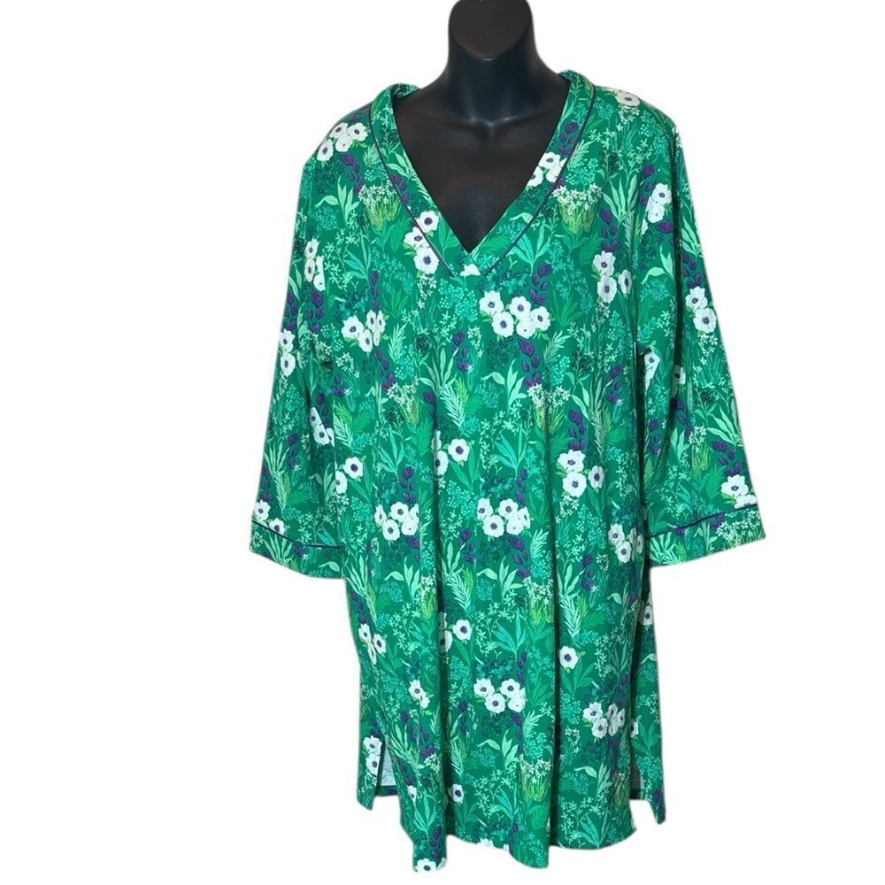 Bed head women’s large forever floral 3/4 sleeve stretch jersey sleep shirt